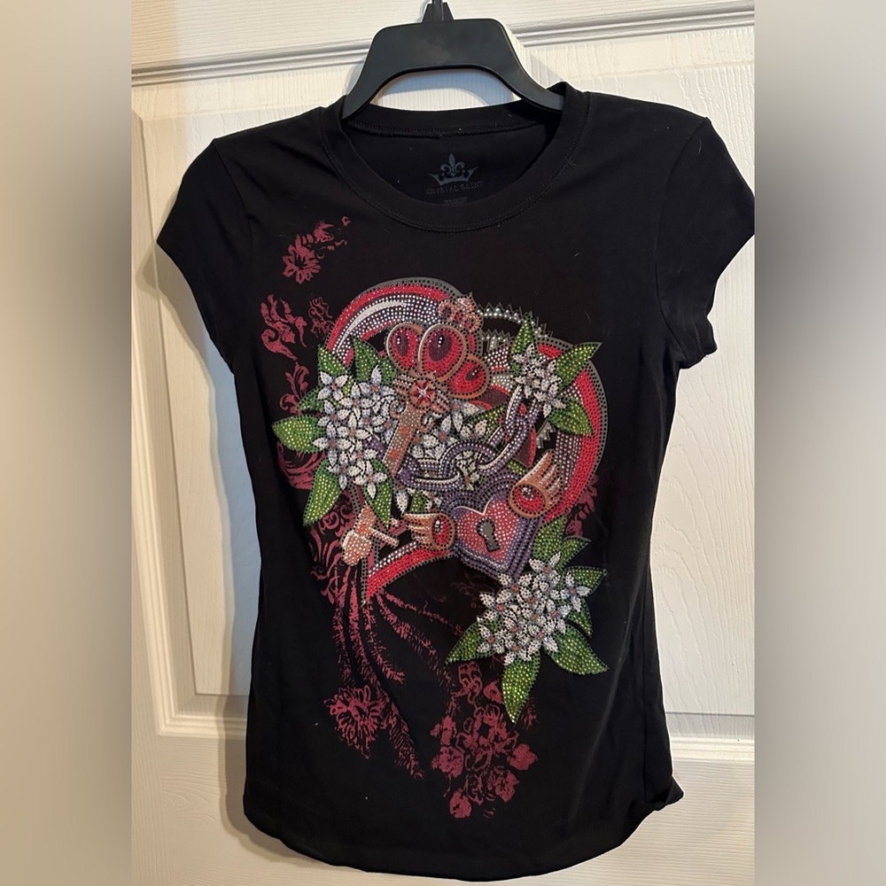 Y2K women’s dimond studded shirt